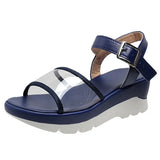 Pvc Wedges Sandals Women 2023 Summer Casual Ankle Buckle Gladiator Sandals Woman Plus Size Platform Sandalias
