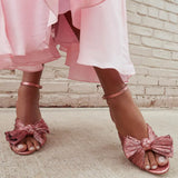 VIP 2023 Summer Woman Sandals Round Heels Super High Heel With Butterfly-knot Sweet Lady Office Shoes Plus Size