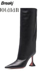 High Boots Western Cowboy Boots for Women Long Winter Boots Pointed Toe Thick High Heels Female Boot Fashion Shoes
