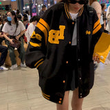 Uniform Women Jackets Thickened Autumn/winter 2021 Plus Velvet Sweater Coat Student Loose BF Harajuku Korean