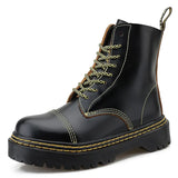 Boots Women 2021 New Winter Chunky Platform Boots Thick Bottom Punk Genuine Leather Motorcycle Botas Women Plus Size