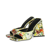 High Heel Sandals Women's Slides Open Toe Thick-Soled Ladies Slippers Party Mules Shoes Women Shoes High Heels