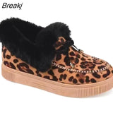 Women Boots 2023 New Winter Ankle Boots Suede Leather Snow Boots Plush Natural Fur Warm Slip-on Ladies Shoes Flats Plus Size