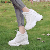 Chunky platform shoes Women 2024 Fashion Ladies Platform High Wedges mesh Casual Shoes Woman Chunky Black