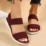 Women's Knit Elastic Cloth Wedge Sandals Slip On Lightweight Walking Sandals Women Plus Size Comfortable Summer Shoes Woman