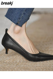 3.5CM Women Low Heels Dress Shoes Pointed Toe Slip on Boat Shoes Solid color Basic Pump Single Shoes Women Office
