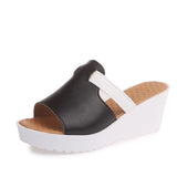 Summer women slippers Open Toe Thick Soled Outside flip flops shoes women Wedges Flat Slides Slippers size