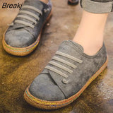 Women's Shoes Flat Bottom Lace-Up Loafers Ladies New Autumn Casual Outdoor Lazy Shoes Comfortable Light Solid Color Flat