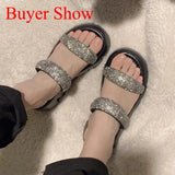 Wedge Sandals Woman Summer 2023 Chunky Platform Women Leather Slippers Thick Sole Gladiator Shoes for Women Flip