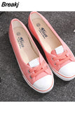 Woman Casual Slip on Sneakers Women Shallow Loafers Female Canvas Vulcanized Ladies Round Toe Flats Women's Footwear