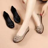 Women PU Leather Shoes Female Flats 2023 Fashion Comfortable non-slip wear-resistant Shoes Womans Flats Mom Leather