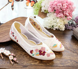 Breakj Shoes Tip Fashion Plate Buckle Beef Tendon Bottom Low Heel Women's Shoes Sandals Mesh Gauze Embroidered Cloth