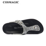 New Women Flip Flops Slippers 2023 Casual Summer Beach Print Slip on Outside Slides