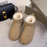 Boots Women's Short Tube Thickened Cotton Shoes Non-slip Winter New Shoes Student Women's Shoes 2023 Black