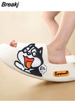 Cute Dog Thick Sole Soft Women Sandals Bathroom Beach Indoor Outdoor Men Slides 2023 New Summer Women's Home