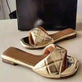 Square Toe Slippers Women Peep Toe Heel Slides Summer Shoe Women Embroidery Mule Massage Outsole Slipper Size