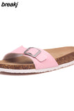 2023 New Fashion Summer Outside Cork Slipper Women Casual Beach Mixed Color Slides