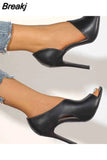 Women Pumps Shoes Open Toed Heels Women High Heels Black Sexy Pumps Peep Toe Heels Ladies Shoes Talon Femme Sexy
