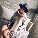 Shipping 2023 Winter Plaid Vintage Scarf Women Men Preppy Scarves Warm Pashmina Foulard Bufanda Male Mujer Thick Wrap