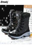 Winter Women Boots High Quality Keep Warm Mid-Calf Snow Boots Women Lace-up Comfortable Ladies Boots Chaussures
