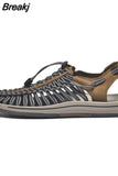 Men Sandal 2023 New Summer Weave Breathable Sandals Fashion Soft Flat Outdoor Beach Vacation Light Casual