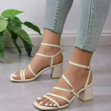 for Women 2023 Hot Sale Women's Sandals Summer Square Toe Peep Toe High Heels Sandals Fashion Party Sandals Women