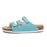 New Summer Women Buckle Cork Slipper 2023 Casual Mixed Color Outside Non-slip Beach Slides