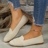 Breakj Size Casual Shoes Female Spring And Summer New Single Shoes Round Head Flat Fly Weave Lazy