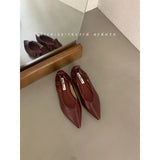 Jane Shoes French Designer Women Shoe Spring New Vintage Single Shoe Simple Red Leather Shoe Elegant Woman Shoe Low