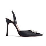 Rose Red Women Pumps Thin Heels Pointed Toe Super High Buckle Strap Ladies Dress Shoes Sandals Women