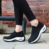 Women Casual Shoes Fashion Cushioned Wedge Sneakers Walking Sports Shoes Mesh Platform Female Running Shoes Zapatillas De