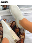 Summer 2023 Trendy Platform Flats Sneakers Socks Shoes Tennis Breathable SlipOn Casual Sports Footwear Ladies