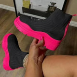 Knit Boots 2022 Women's Short Boots Women's Thick and Comfortable Platform Boots Women's Botas Altas Plataforma