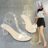 Trend Sandals for Women Jelly Crystal Heel Transparent Women's Sexy Transparent High Heels Summer Sandals High