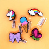 1pcs Rainbow Unicorn PVC Shoe Charms Decorations Pins Butterfly Ice Cream Designer Shoes Buckle Accessories Croc
