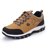 Men Shoes Casual Breathable Hiking Walking Sneakers Outdoor Ultralight Leather Slip-on Climbing Trekking Sneakers Man
