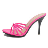 Women Slippers Popular Fashion Summer Women Mules Casual Female Shoes Pumps High Heels 11CM Peep Toe Slipper Stilettos