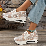 Embroidery Loafers Shoes for Women 2023 Summer Breathable Mesh Platform Sneakers Woman Comfortable Slip On Casual