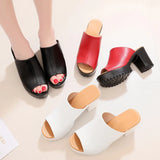 Breakj Mouth High And Fitting Room Slippers Summer Wearing Rough And Waterproof Table Comfortable Cool Slippers Large Size 40-43