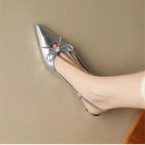 Silver Heel 2024 Elegant Party Dress Shoes for Women Sandals Women's Pointed Toe Heels Designer Stripper Shoe