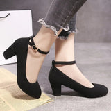 Women's High Heels Round Toe 2023 New Fashion Shoes Thick Heel Pink Women's Shoes Elegant and Comfortable Ladies
