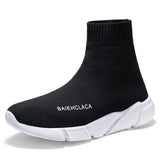 Unisex Socks Shoes Breathable High-top Running Shoes Men's Casual Sneakers Mesh Stretch Fabric Slip-On Ladies Sports