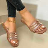 Summer Women 2023 Fashion Comfort Plus Size Slippers Women Sequined Flat Sandals Slippers Sandalias De
