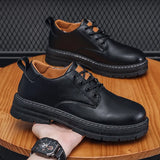 Men Casual Shoes for Men Leather Tooling Shoes Fashion Male Spring Autumn Outdoor Platform Oxfords Fashion British Men's