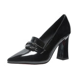 Women High Heels Shoes Stylish Pointed Toe Thick Heels Single Shoes Women's Slip on Elegant Dress Shoes Office Work Female