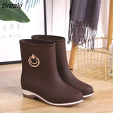 Short Women Rubber Boots Ankle Rain Boots Fall Autumn Rain Day Waterproof Woman Shoes 2023
