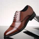 Men Dress Shoes Leather Fashion Derby Shoes Classic Casual Business Wedding Footwear Lace-up British Style Male Formal