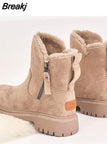 2023 New Snow Boots Plus Velvet Warm Cotton Shoes Women's Short Cotton Boots Zipper Cotton Shoes Ankle Boots for