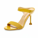 Spring 2023 High-Heeled Slippers Women Wear Fishmouth Sexual Fairy Knitted Shoes Fashionable