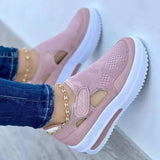 Flats New Thick Soled Comfortable Shoes Women Hollow Out Women's Shoes Retro Sneakers Women Shoe Moccasins Plus Size